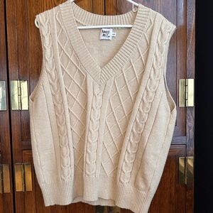 Women's Cable Knit V-Neck Sweater Vest - cream Princess Polly
Oversized